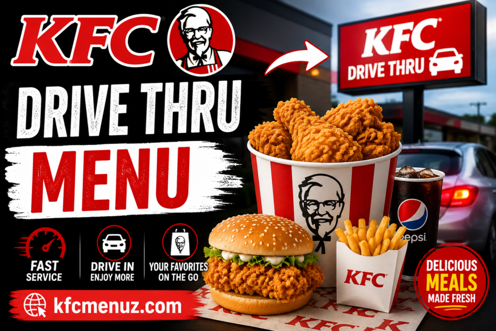KFC Drive Thru Menu with Prices 2026