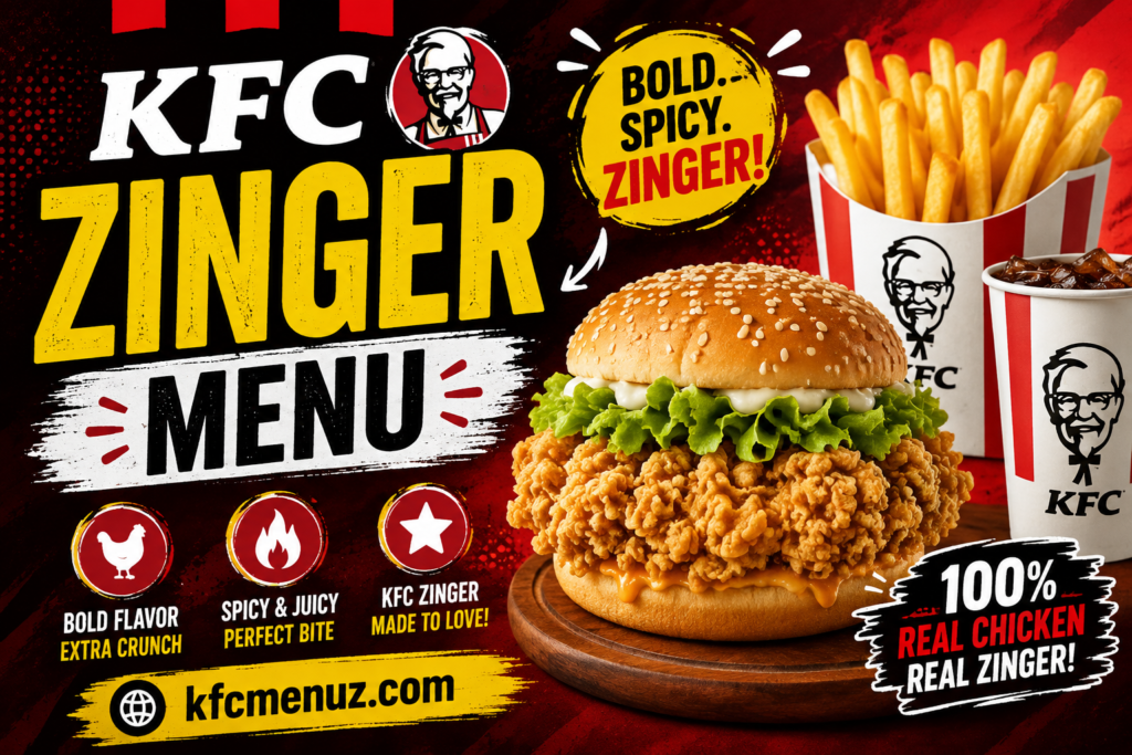 KFC Zinger Menu with Prices 2026